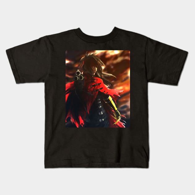 Powerful Fantasy Gunner Kids T-Shirt by SkyfrNight